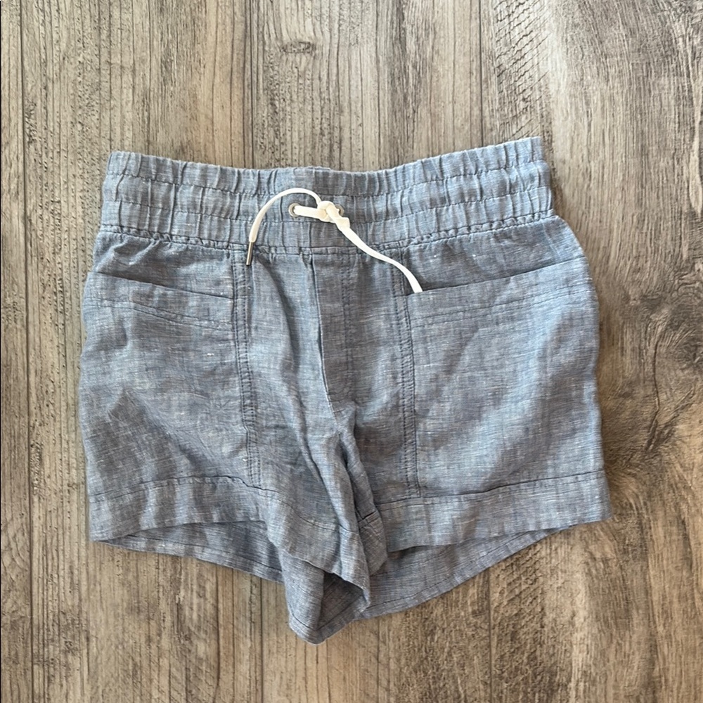 Athleta Blue Cabo Linen Shorts
